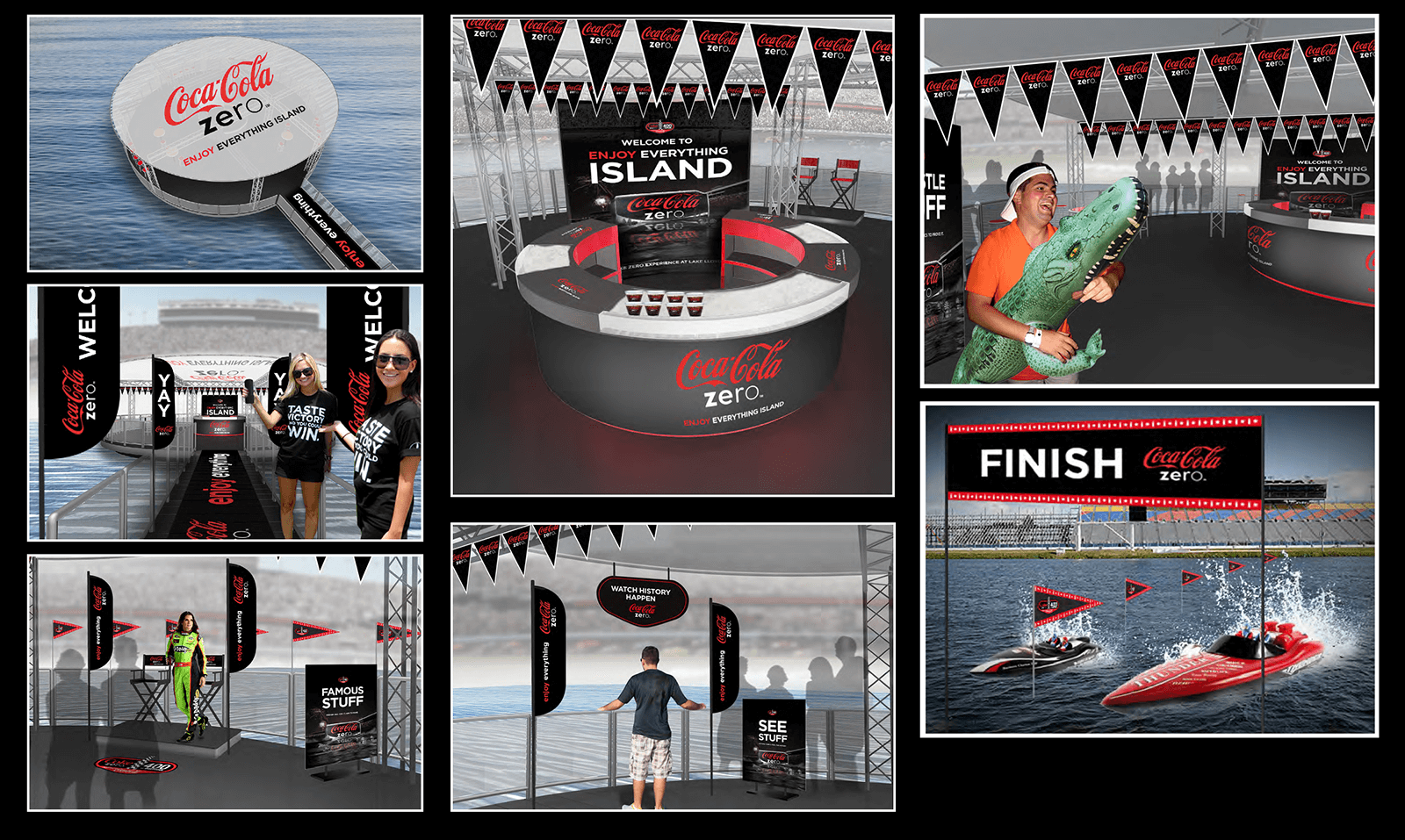 Coke Zero NASCAR experiential renderings