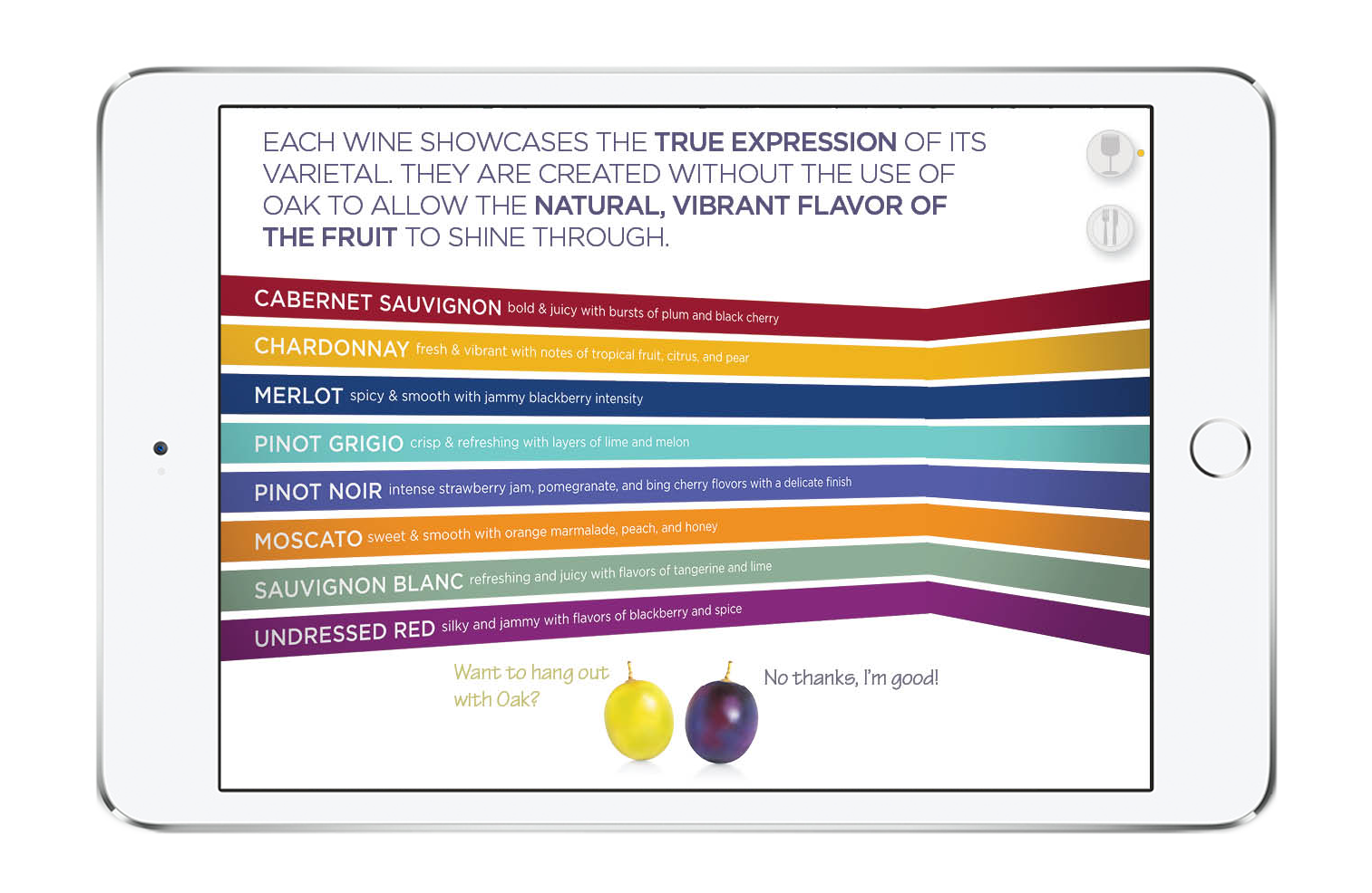 Simply Naked wine digital experience frame