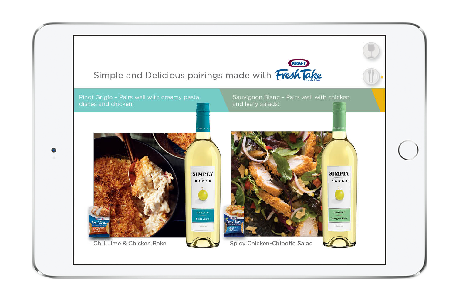 Simply Naked wine digital experience frame