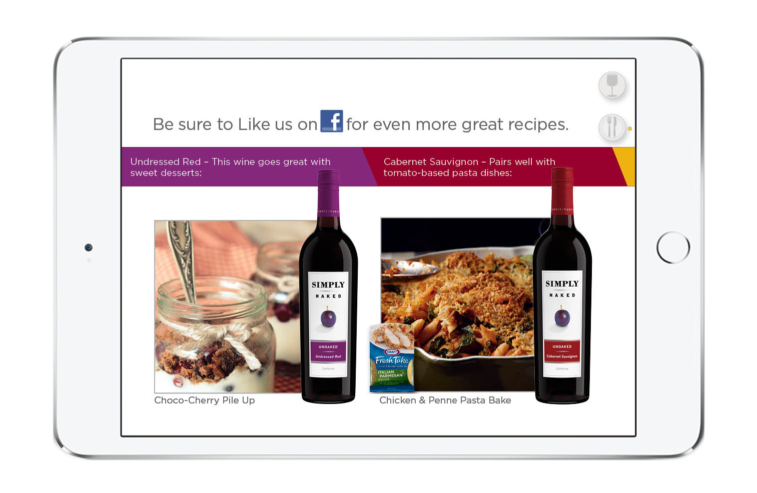 Simply Naked wine digital experience frame