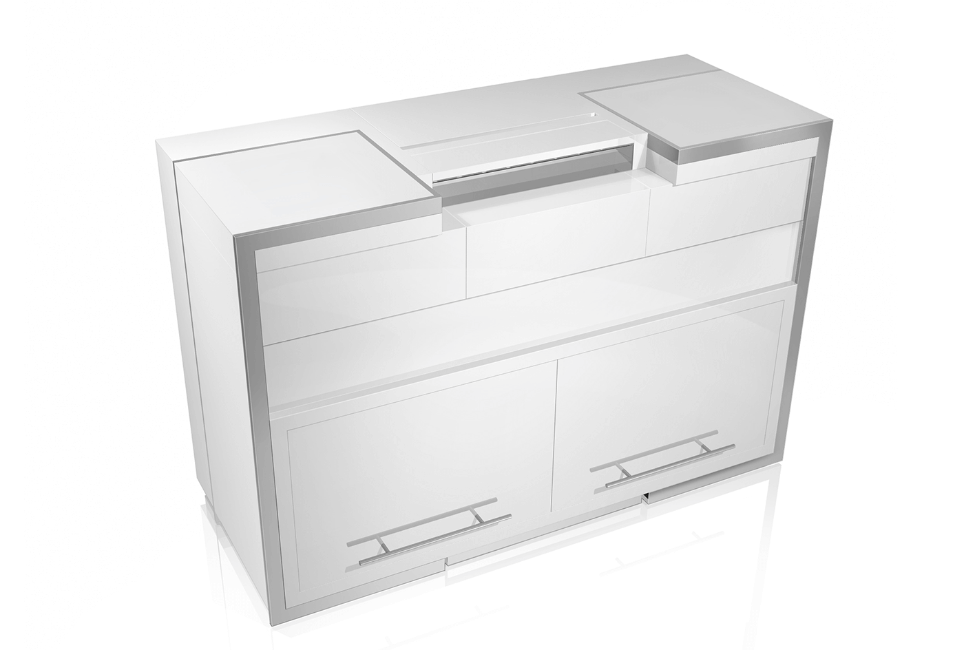 Level mobile bar - rear view closed