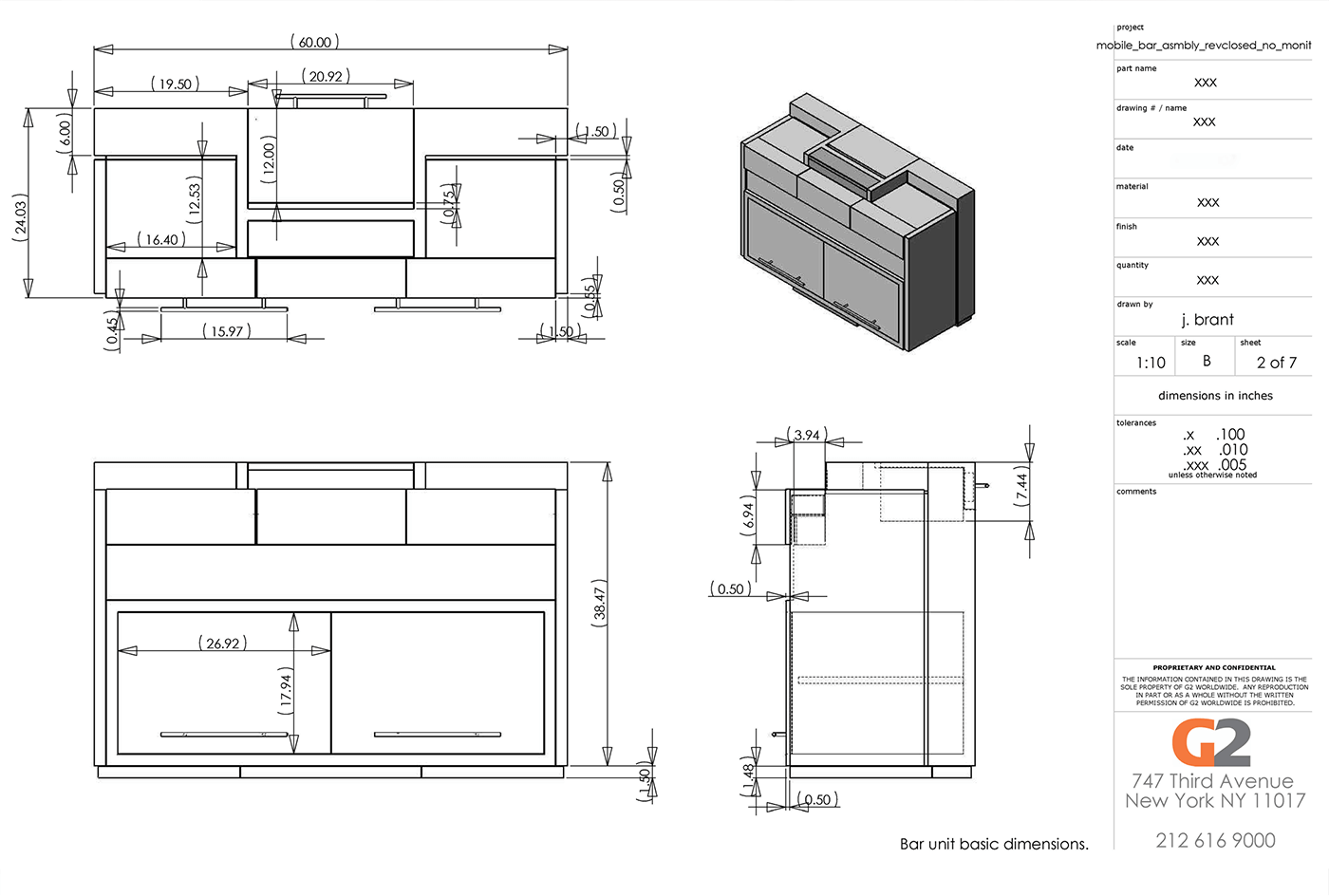 Level Vodka bar tech drawing