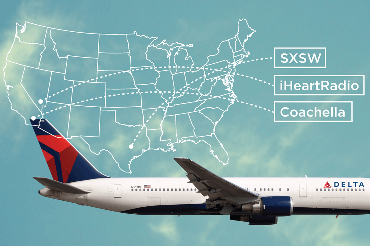 Share a Coke concept image - Airline music festival flights