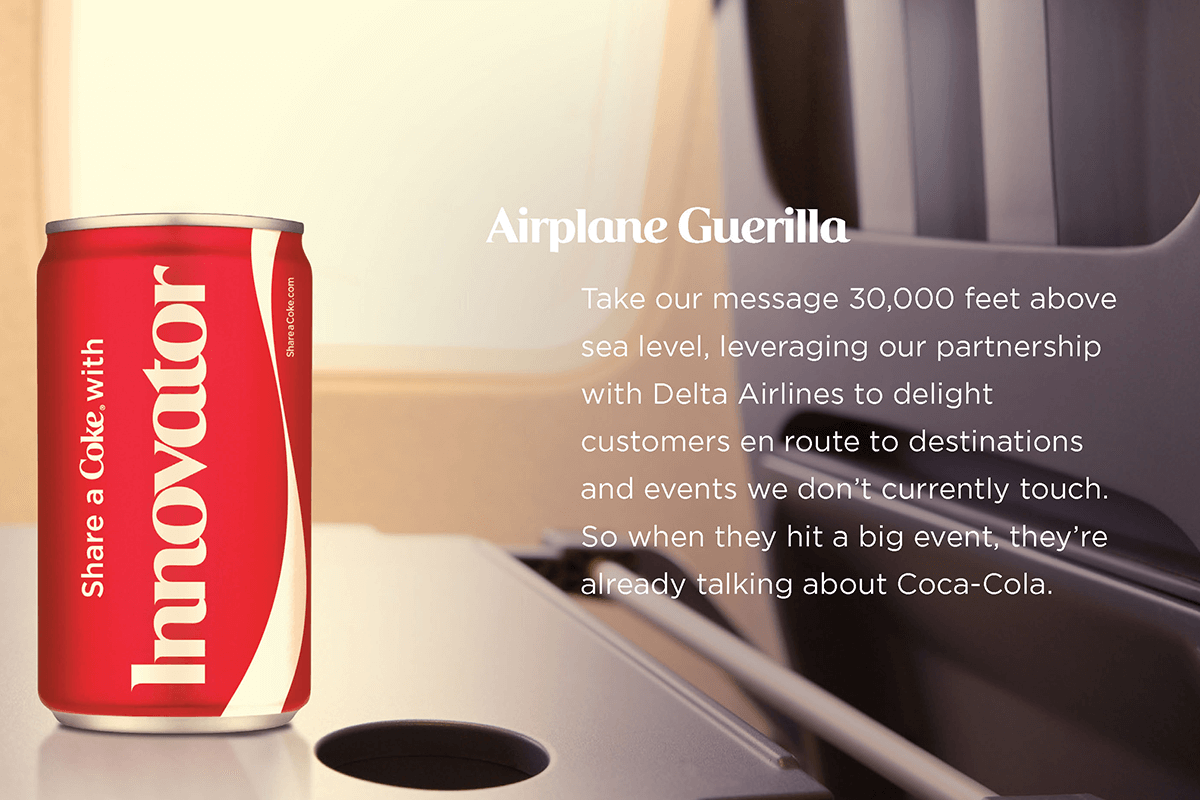 Share a Coke concept image - Airline partnership