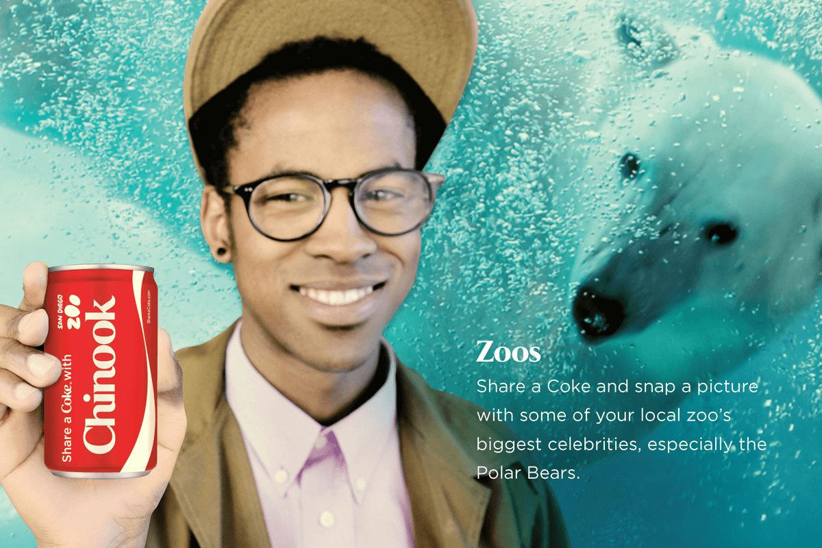 Share a Coke concept image - at Zoos