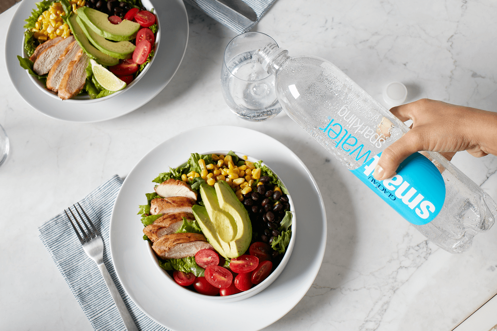 smartwater and food photoshoot