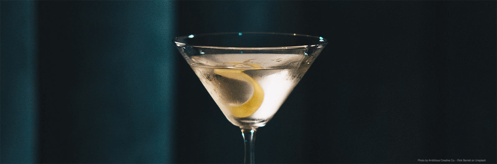 Martini on dark background