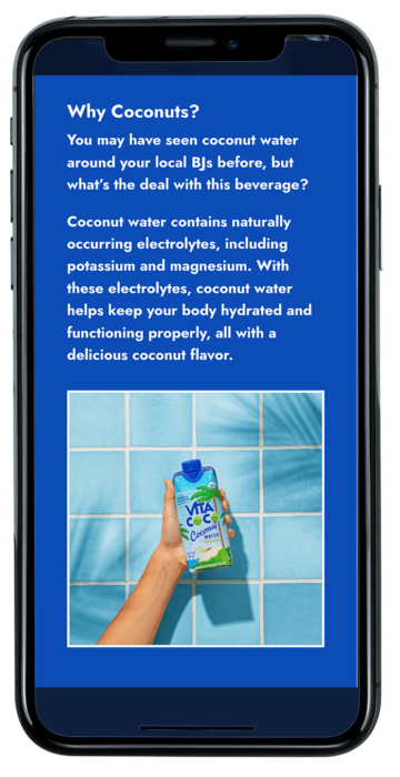BJ's club -Vitacoco mobile site