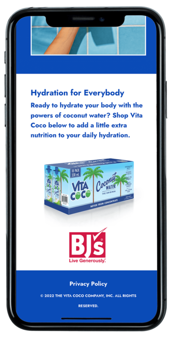 BJ's club -Vitacoco mobile site