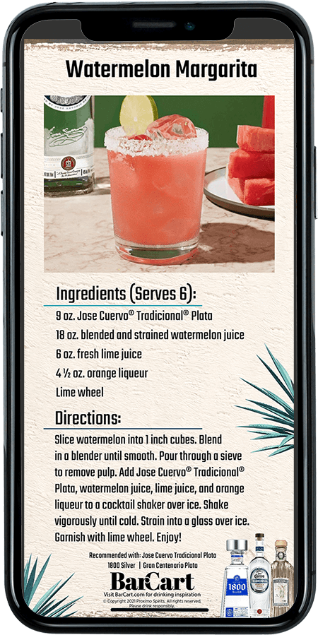 Tequila advisor recipe card