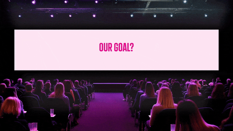 Event video production — corporate sales kickoff branding on 60ft LED screen