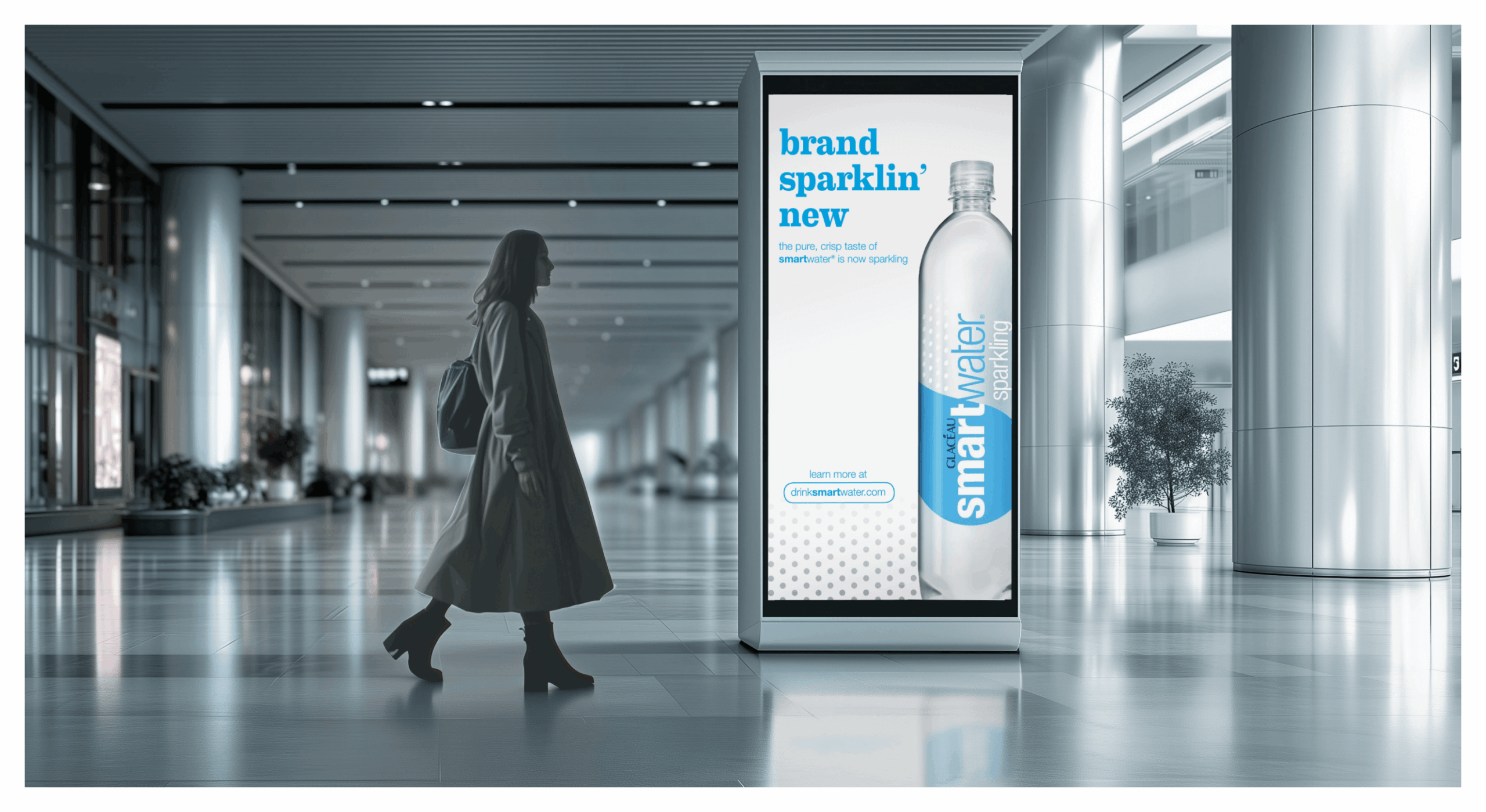 smartwater sparkling integrated marketing digital OOH signage