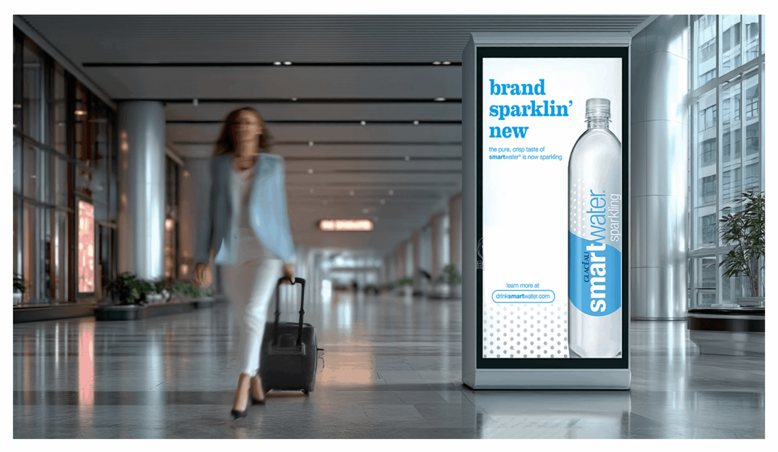 smartwater sparkling integrated marketing digital OOH signage