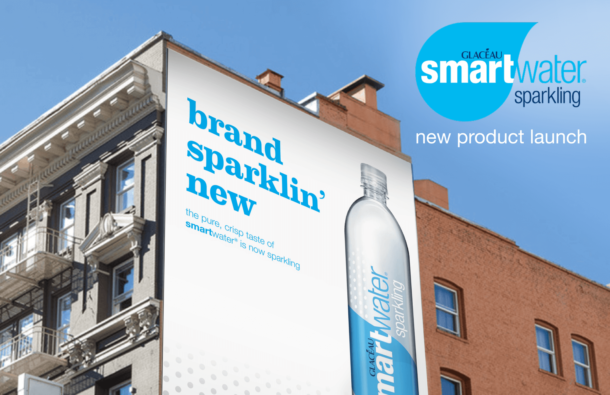 smartwater sparkling launch campaign signage